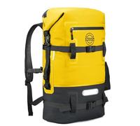 STOVER Mochila impermeable de 40 L para kayak, bolsa flotante resistente con cierre enrollable con bolsillo frontal y tira reflectante para actividades acuáticas al aire libre (amarillo)