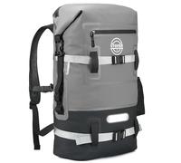 STOVER Wasserdichter - Mochila Robusta con Tapa Enrollable, Bolsa Seca con Cremallera Frontal y Reflectante, 40 L, Gris, 50, Bolsa Seca