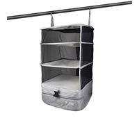 Stow-N-Go - Organizador de equipaje de viaje pequeño y cubo de embalaje que ahorra espacio. Los estantes colgantes y la ranura de almacenamiento de lavandería ahorran espacio en la maleta, reducen las
