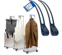 Stowey Travel Hook - Gancho maleta viaje para chaqueta y bolso (pack de 2) | Stowey Hook - Gancho para maleta y gancho mochila, viajes accesorios maleta, accesorios viaje avion, luggage hook azul