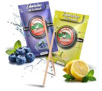 Stoxser 300 palillos de dientes con sabor, 2 unidades, arándanos y limón/limón, revolución del sabor, palillos de dientes, sin goma de mascar, soporte para pasta de dientes, hilo dental, sin azúcar