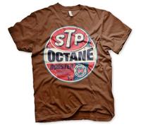 STP Licenciado Oficialmente Octane Booster Hombres Camiseta (Marrón), XX-Large