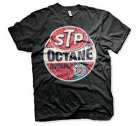 STP Licenciado Oficialmente Octane Booster Hombres Camiseta (Negro), XX-Large