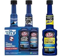STP Pack Aditivo Diesel | Limpia Inyectores + Limpiador Filtro de Particulas + Reducto de Humos | Reduce emisiones, Ahorra Combustible y recupera el Rendimiento