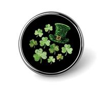 Stpatricks Day Shamrock Irish Clover Custom Pin Lapel Pins Round Badge Brooches Clothing Decoration for Women Men