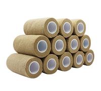 STpro Non Tessuto Coesive Elastica Benda Flessibile Bendaggio in Varia Colori 10cm x 12 Rotoli,Pelle (Beige)