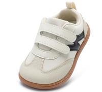 STQ KIDS Zapatillas Barefoot Niños Niña Calzado Respetuoso Bebe Flexibles Primeros Pasos Antideslizantes Deportivas Zapatos Infantil Beige 28 EU/L11 Ancho