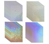 STQDEU 36 hojas A4 holográficas pegatinas de 29 x 21 cm, lámina holográfica autoadhesiva, cubierta de libro, 4 patrones de vinilo, hojas decorativas para manualidades y proyectos de bricolaje