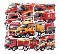 STQDEU Pegatinas de bomberos, pegatinas de bomberos, pegatinas para monopatín, equipaje, resistentes al agua, juego de 50 unidades, para portátiles, monopatines, maletas, etc. para fans de bomberos