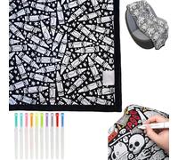 STQSMLUAS DIY Coloring Blanket, DIY Coloring Blanket with Watercolor Pencils, Kids Sherpa Fleece Throw, Color Your Own Blankets, Personalized Cozy Home Decor for Bedroom (F)