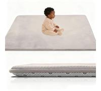 Stqyeiw 2cm Alfombra Bebe Acolchada 60 x 180 cm Crema Tapete Bebé de Espuma Actividades Infantil, Manta Juegos Bebés para Parque y Suelo Lavable Antideslizante