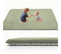 Stqyeiw Alfombra Bebe Acolchada Plegable 120 x 150 cm Alfombra de Juego para Bebés, 2cm Alfombra Acolchada Bebe para Bebés y Niños Pequeños, para Parque, Gateo Verde Hierba