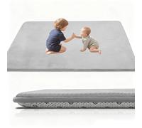 Stqyeiw Alfombra Bebe Acolchada Plegable 150 x 150 cm Alfombra de Juego para Bebés, 2cm Alfombra Acolchada Bebe para Bebés y Niños Pequeños, para Parque, Gateo Gris Plateado