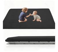 Stqyeiw Alfombra Bebe Acolchada Plegable 50 x 80 cm Alfombra de Juego para Bebés, 2cm Alfombra Acolchada Bebe para Bebés y Niños Pequeños, para Parque, Gateo Negro