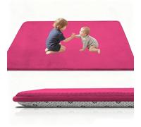 Stqyeiw Alfombra Bebe Acolchada Plegable 80 x 120 cm Alfombra de Juego para Bebés, 2cm Alfombra Acolchada Bebe para Bebés y Niños Pequeños, para Parque, Gateo Rosa
