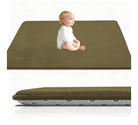 Stqyeiw Alfombra De Habitacion Bebe, Alfombra Infantil, 3 cm de Grosor Alfombra Antideslizante para Gatear para bebé 200 x 280 cm Verde Militar Terciopelo Coral para Sala de Juegos, Guardería