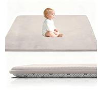 Stqyeiw Alfombra De Habitacion Bebe, Alfombra Infantil, 3 cm de Grosor Alfombra Antideslizante para Gatear para bebé 200 x 250 cm Crema Terciopelo Coral para Sala de Juegos, Guardería