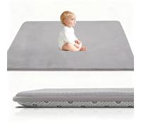 Stqyeiw Alfombra De Habitacion Bebe, Alfombra Infantil, 3 cm de Grosor Alfombra Antideslizante para Gatear para bebé 180 x 250 cm Gris Plateado Terciopelo Coral para Sala de Juegos, Guardería