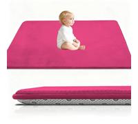 Stqyeiw Alfombra De Habitacion Bebe, Alfombra Infantil, 3 cm de Grosor Alfombra Antideslizante para Gatear para bebé 120 x 200 cm Rosa Terciopelo Coral para Sala de Juegos, Guardería