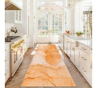 Stqyeiw Alfombra de Pasillo Larga 110 x 300 cm Alfombras Cocina Lavable Antideslizante Alfombra Corredor Estrecha para Entrada Lavandería Dormitorio Naranja