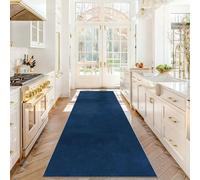 Stqyeiw Alfombra de Pasillo Larga 40 x 260 cm Alfombras Cocina Lavable Antideslizante Alfombra Corredor Estrecha para Entrada Lavandería Dormitorio Azul