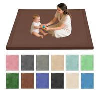 Stqyeiw Alfombra para Gatear para bebé 100 x 220 cm Marrón