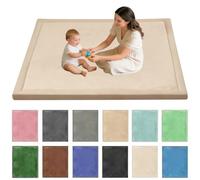Stqyeiw Alfombra para Gatear para bebé 130 x 220 cm Marrón Claro