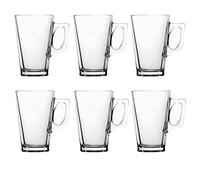 Straame - Juego de 6 vasos de café con leche, 240 ml, resistentes a la temperatura, elegantes tazas de café/té, tazas de café para bebidas calientes, ideales para helado latte, espresso, capuchino y