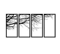 STRACCI Cuadro Metálico GUERNICA, Cuadros Decoracion Salon Modernos, Decoracion Pared Metal Negro, Decoracion Habitacion Moderna, Cuadros Decoracion Dormitorios (55X145 cm) (RAMAS, 150X70 cm)