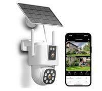STRAFBRG 8MP 4K Solar Wirelesss IP Camera with 12000MAh Battery Outdoor HD 4MP Dual Lens WiFi Camara Panel CCTV Security,Tranquilidad Siempre(8MP 4G 64GB Card)