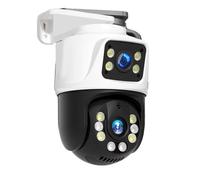 STRAFBRG Cámara IP PoE PTZ de Doble Lente 8MP, 4K, cámaras CCTV vigilancia vídeo Exterior for NVR, Audio bidireccional, visión Nocturna en Color,Tranquilidad Siempre(8MP Add 32 Card)