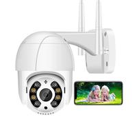 STRAFBRG Cámara IP PTZ de 4 MP, CCTV Seguridad inalámbrica 1080P con detección Humana por IA, Zoom Digital 4X, Audio P2P, WiFi for Exteriores,Tranquilidad Siempre(4MP WiFi 128GB Card)