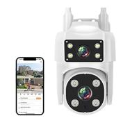 STRAFBRG Cámara IP PTZ WiFi de 2 MP con Doble Lente, visión Nocturna a Todo Color, Seguimiento Humano IA, cámaras vigilancia CCTV inalámbricas for Exteriores,Tranquilidad Siempre(Only Camera)