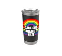 Straight Against Hate Rainbow Gay LGBT Pride Month LGBTQ Vaso térmico de acero inoxidable de doble pared