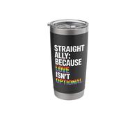 Straight Ally Porque el amor no es opcional Vaso térmico de acero inoxidable de doble pared