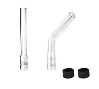 Straight Bent Glass Tube Curved Adaptor Mouthpiece Boquilla adaptadora de silicona de flujo de aire de vástago curvo de tubo de vidrio doblado recto para Arizer Solo Air (Tubo doblado y tubo recto)