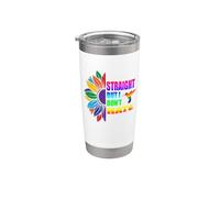 Straight But I Don't Sunflower Rainbow Gay LGBT Pride Month Vaso térmico de acero inoxidable de doble pared