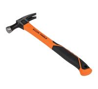 Straight-Claw 18-Ounce Hammer with Smooth Head, Fiberglass Non-Slip Shock Absorbing Grip Handle with Tether Hole, 15-Inch Klein Tools H80718