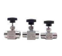 Straight/Elbow 1/8" 1/4" 3/8" 1/2" BSP NPT Male Female Needle Valve Crane 304 Stainless Steel Flow Control Water Gas Oil Propane(3/8",NPT_STRAIGHT)