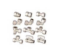 Straight Elbow Tee Cross 2 3 4 Wasy 12x16mm PEX 1/2" 3/4" BSPP Male Female Nickel Plated Brass Pipe Fitting Solar hoti(1216x1l2 F globe) Plumbing Fittings