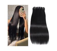 Straight Hair Bundles,Unprocessed Human Hair Extension Natural Color for Black Women Quick Weave(12 12 12)
