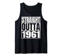 Straight Outta 1961 Vintage Year Classic Birth of Birthday Camiseta sin Mangas