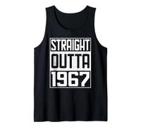 Straight Outta 1967 Men Women Vintage Year Birth of Birthday Camiseta sin Mangas