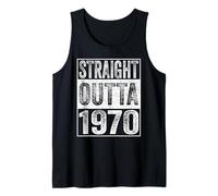 Straight Outta 1970 Men Women Year Birth of Birthday Vintage Camiseta sin Mangas