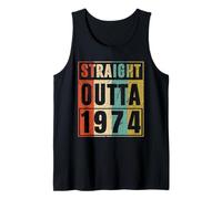 Straight Outta 1974 Classic Birth of Birthday 1974 Vintage Camiseta sin Mangas