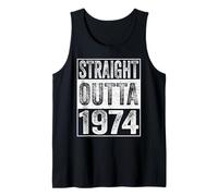 Straight Outta 1974 Men Women Year Birth of Birthday Vintage Camiseta sin Mangas