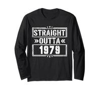 Straight Outta 1979 Birth of Birthday Born in 1979 Vintage Manga Larga
