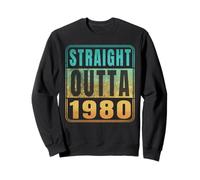 Straight Outta 1980 Classic Birth of Birthday Years Retro Sudadera