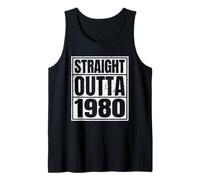 Straight Outta 1980 Classic Years Vintage Birth of Birthday Camiseta sin Mangas