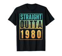 Straight Outta 1980 Vintage Years Birth of Birthday Classic Camiseta